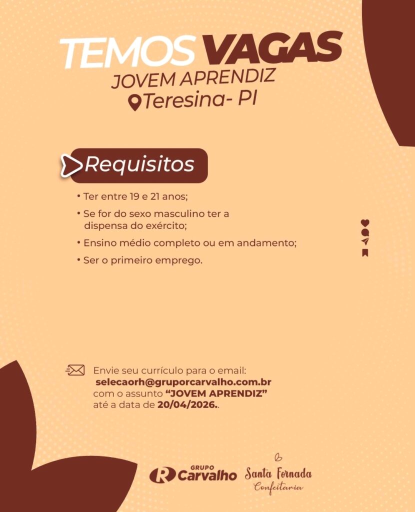 Vaga de emprego para Jovem Aprendiz