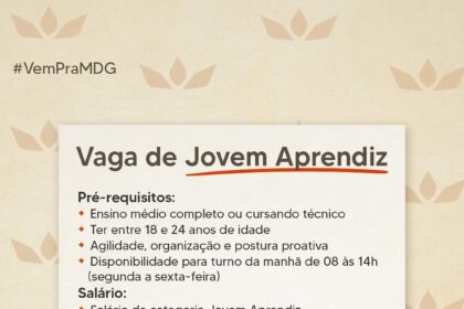Vaga de emprego para Jovem Aprendiz