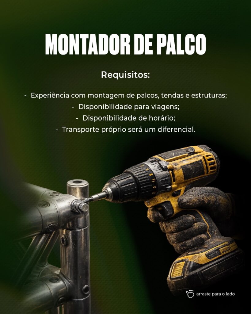 Vaga de emprego para Montador de Palco