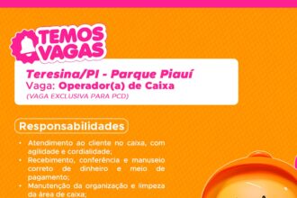 Vaga de emprego para Operador(a) de Caixa (PCD)