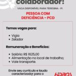 Vaga de emprego para PCD