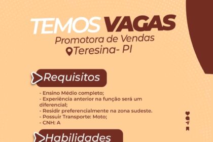 Vaga de emprego para Promotora de Vendas