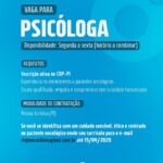 Vaga de emprego para Psicóloga