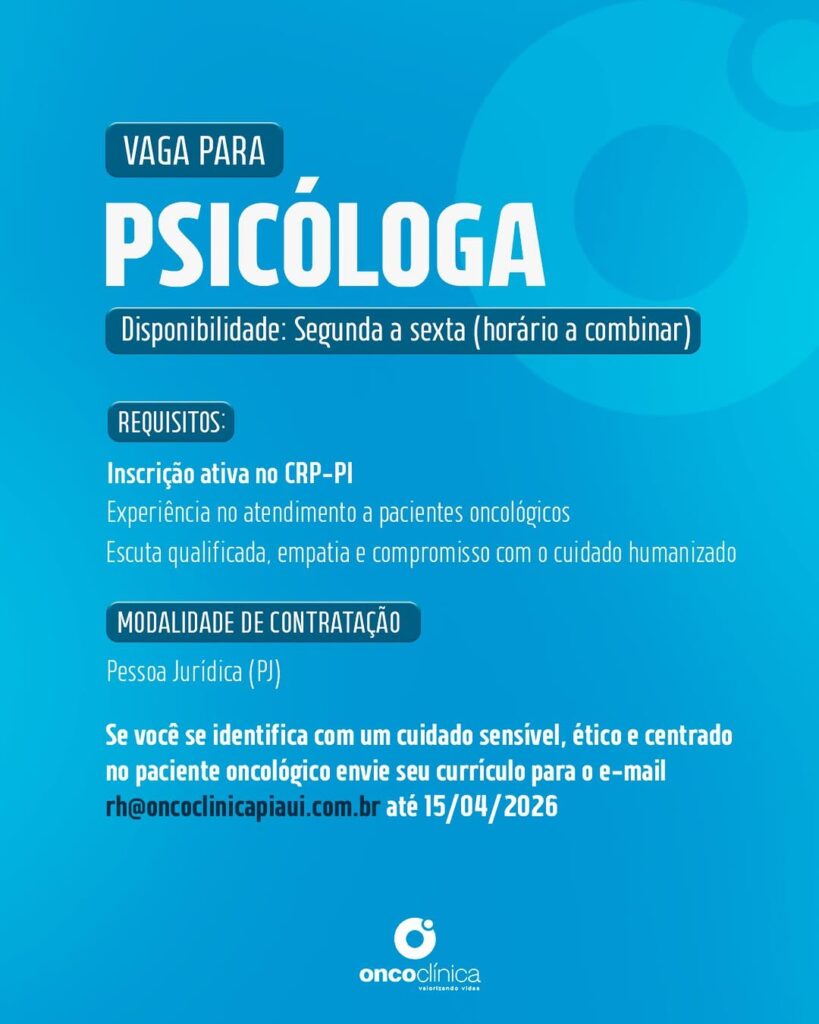 Vaga de emprego para Psicóloga