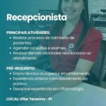 Vaga de emprego para Recepcionista