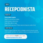 Vaga de emprego para Recepcionista