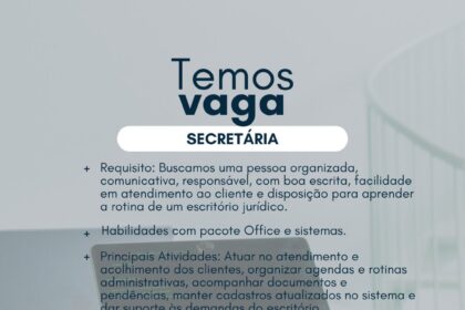 Vaga de emprego para Secretária