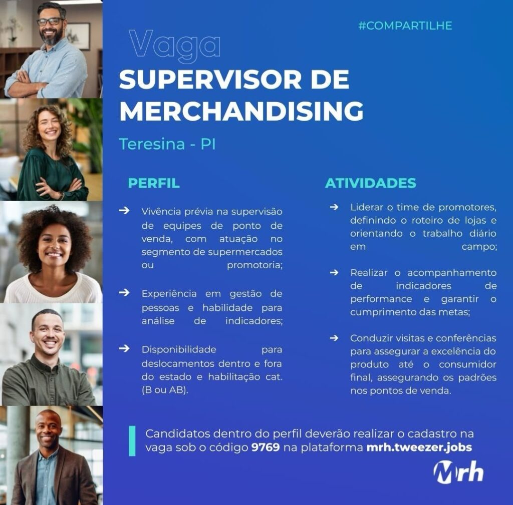 Vaga de emprego para Supervisor de Merchandising