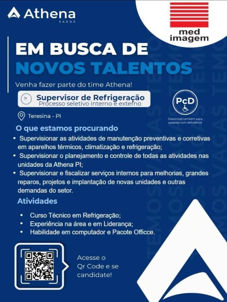 Vaga de emprego para Supervisor de Refrigeração