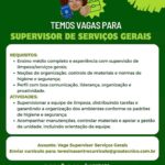 Vaga de emprego para Supervisor de Serviços Gerais