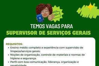 Vaga de emprego para Supervisor de Serviços Gerais