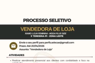 Vaga de emprego para Vendedora de Loja