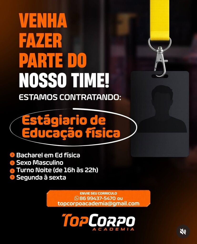 Vaga de Estágio para Educação Física (Masculino)