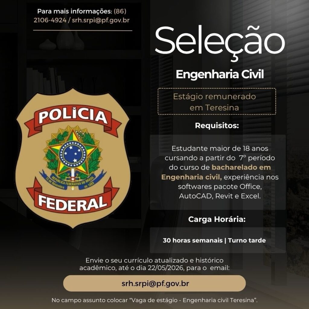 Vaga de Estágio para Engenharia Civil