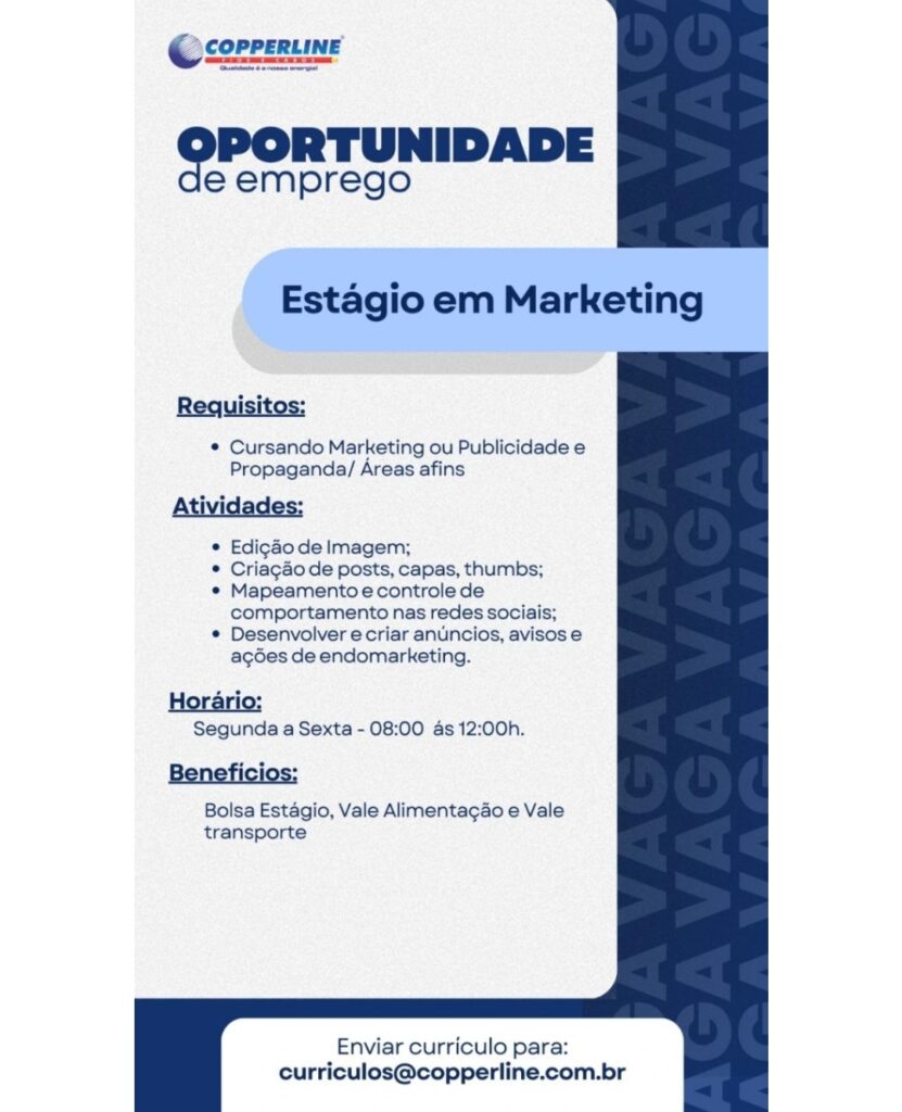 Vaga de Estágio para Marketing 
