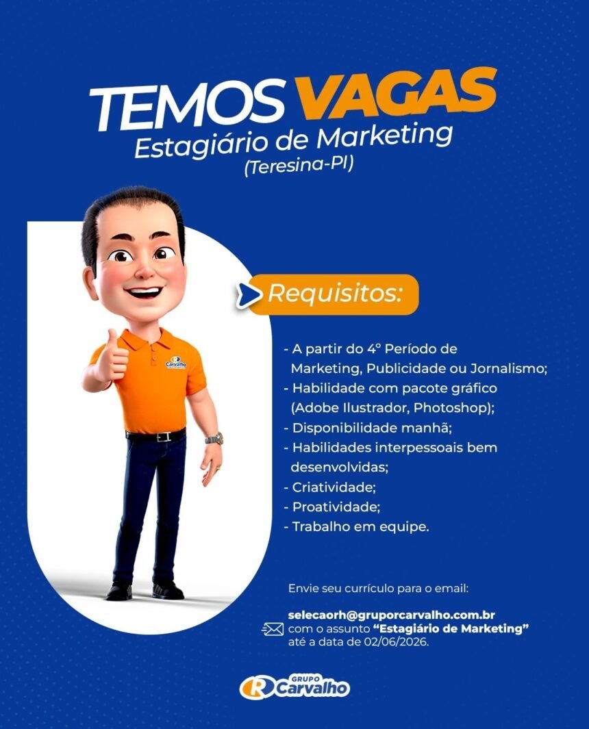 Vaga de Estágio para Marketing