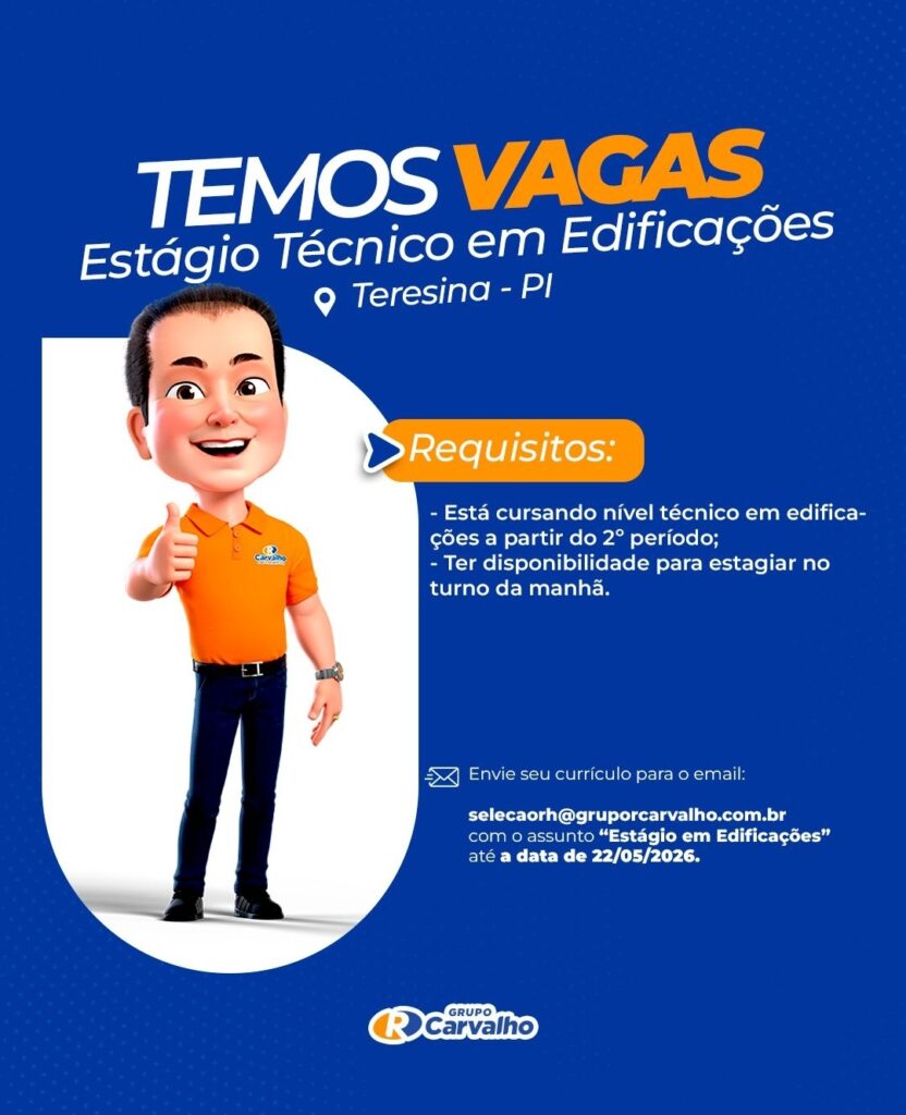Vaga de Estágio para Técnico em Edificações 