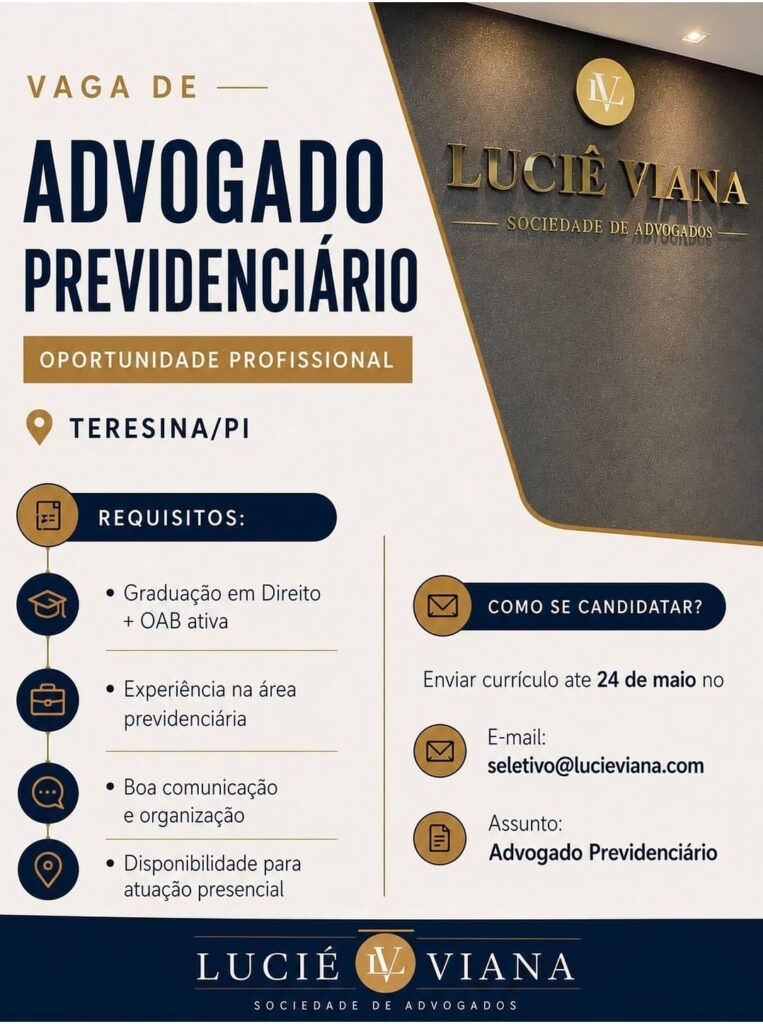 Vaga de emprego para Advogado Previdenciário