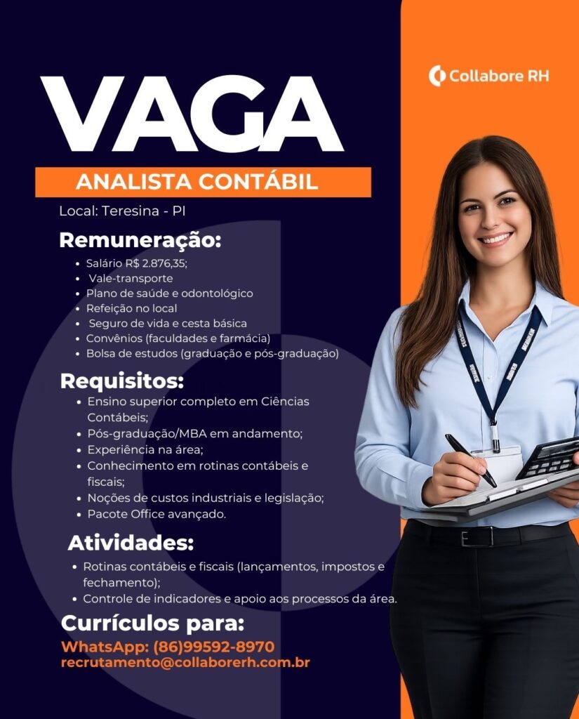 Vaga de emprego para Analista Contábil