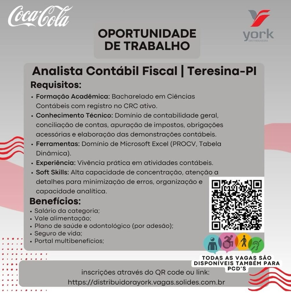 Vaga de emprego para Analista Contábil Fiscal