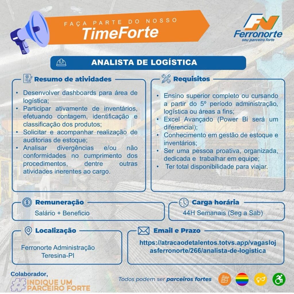 Vaga de emprego para Analista de Logística