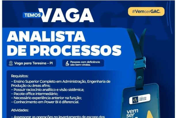 Vaga de emprego para Analista de Processos