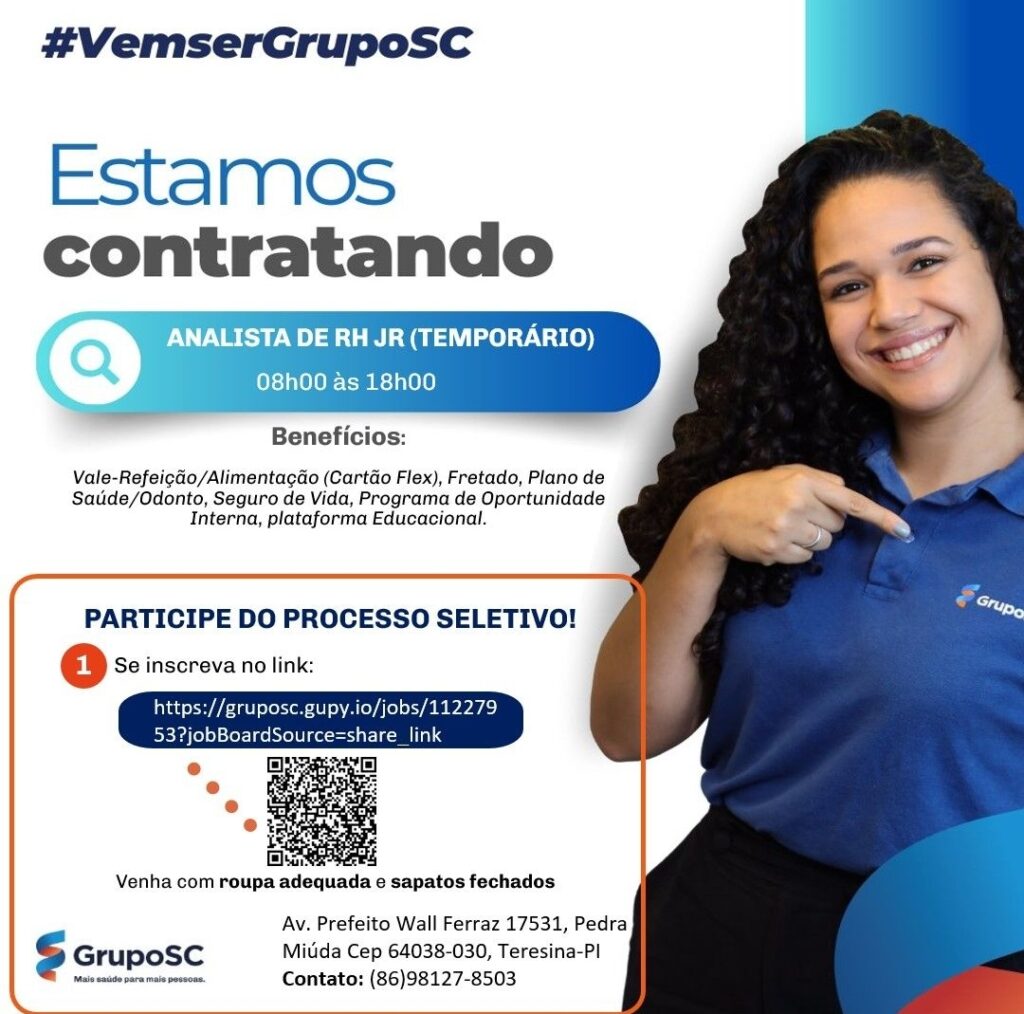 Vaga de emprego para Analista de RH JR