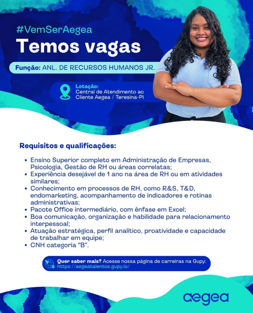 Vaga de emprego para Analista de RH Jr.