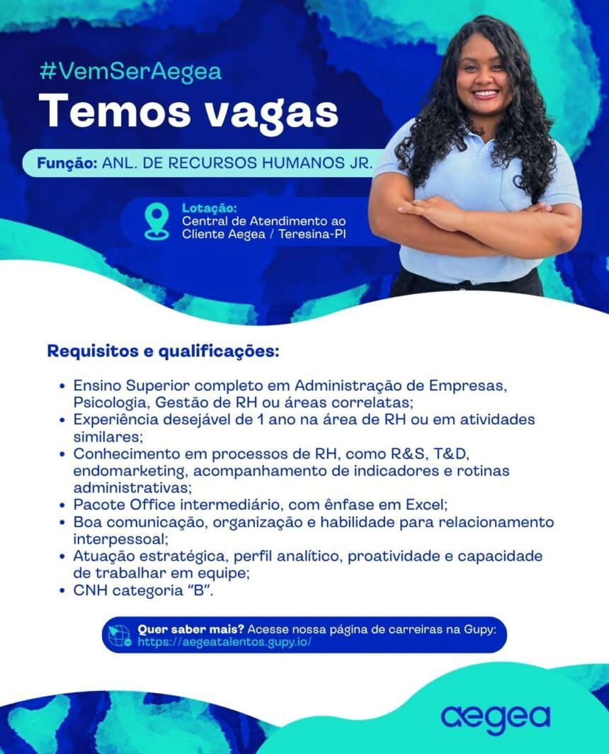 Vaga de emprego para Analista de RH Jr.