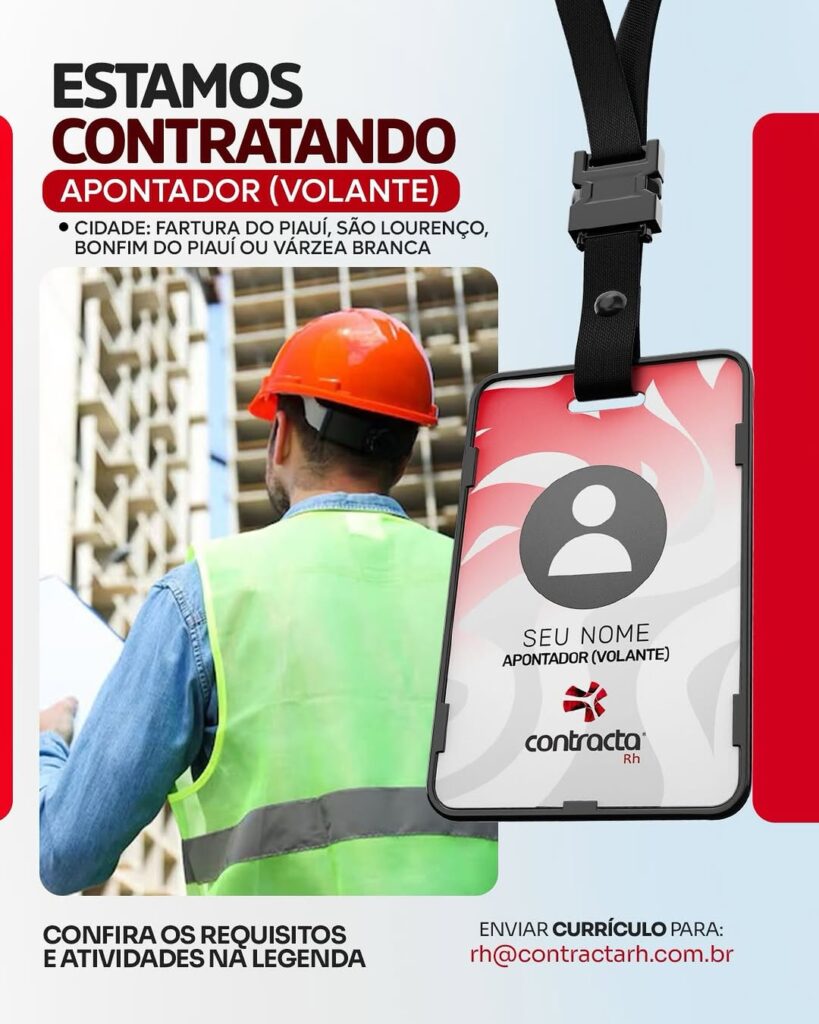 Vaga de emprego para Apontador no Piauí