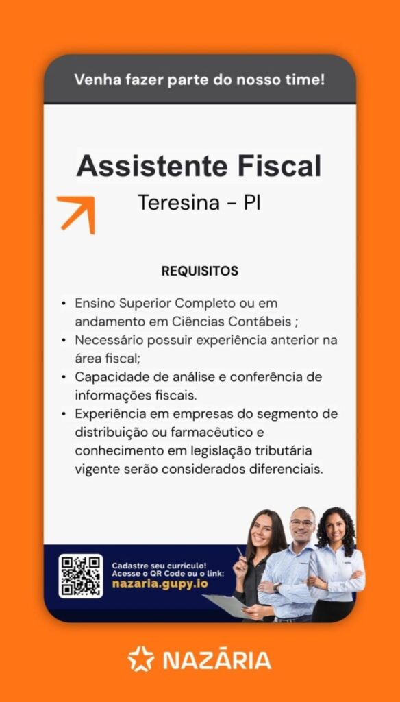 Vaga de emprego para Assistente Fiscal