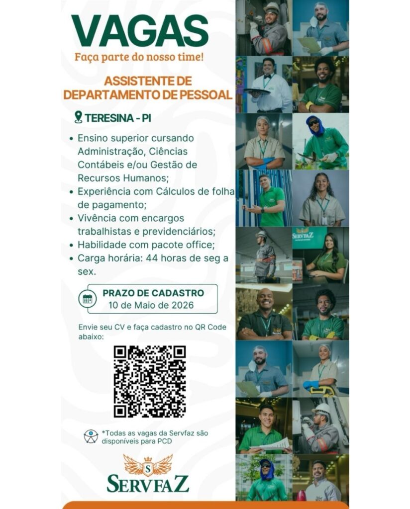 Vaga de emprego para Assistente de DP