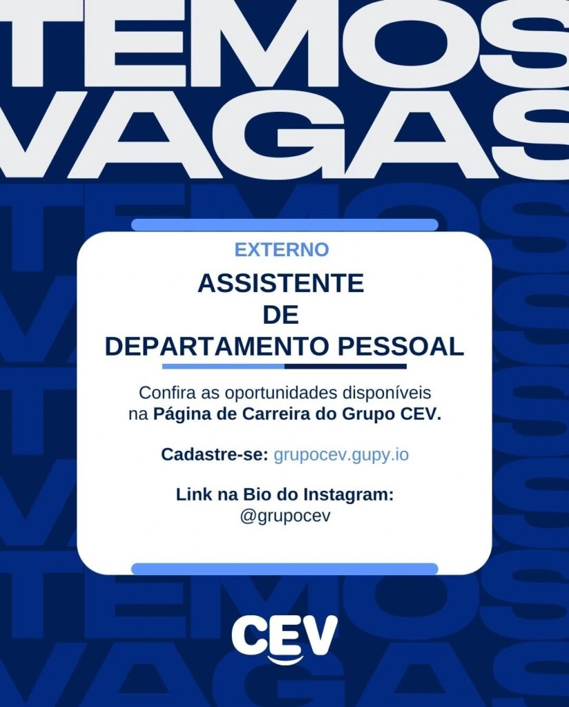 Vaga de emprego para Assistente de DP