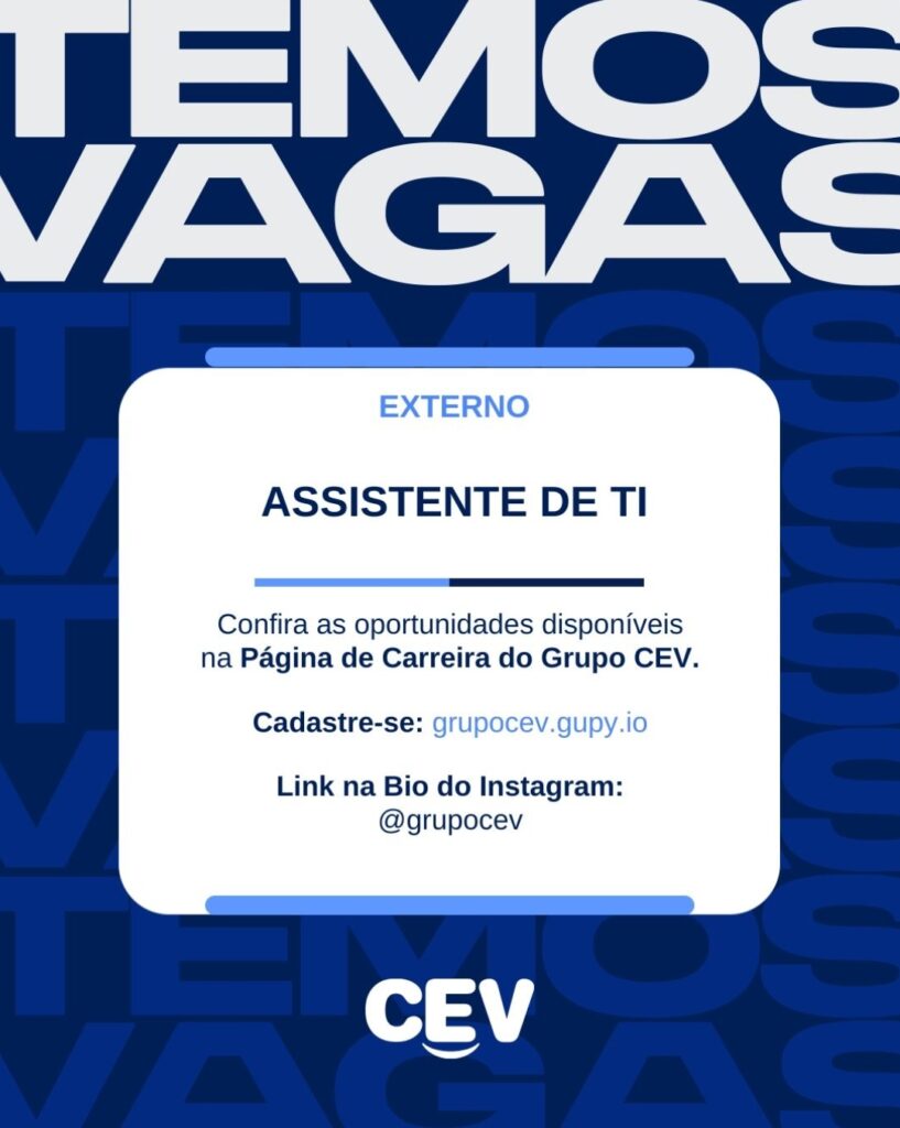 Vaga de emprego para Assistente de T.I