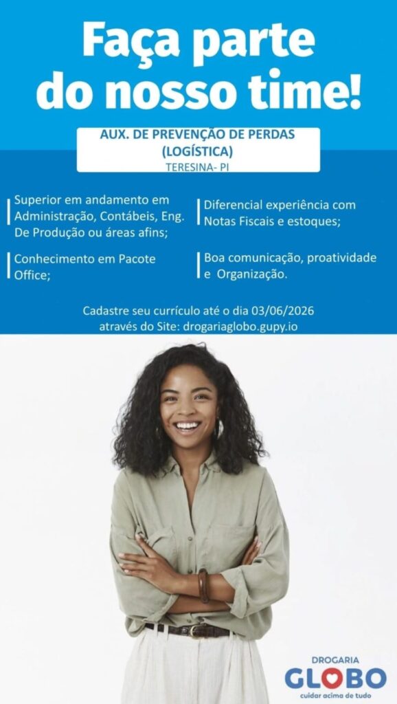 Vaga de emprego para Aux. de Preveção de Perdas