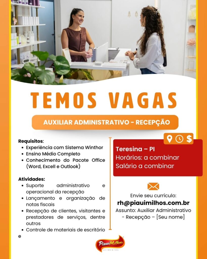 Vaga de emprego para Auxiliar Administrativo