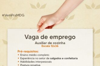 Vaga de emprego para Auxiliar de Cozinha