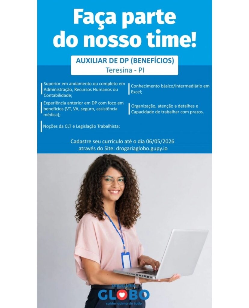 Vaga de emprego para Auxiliar de DP (Benefício)