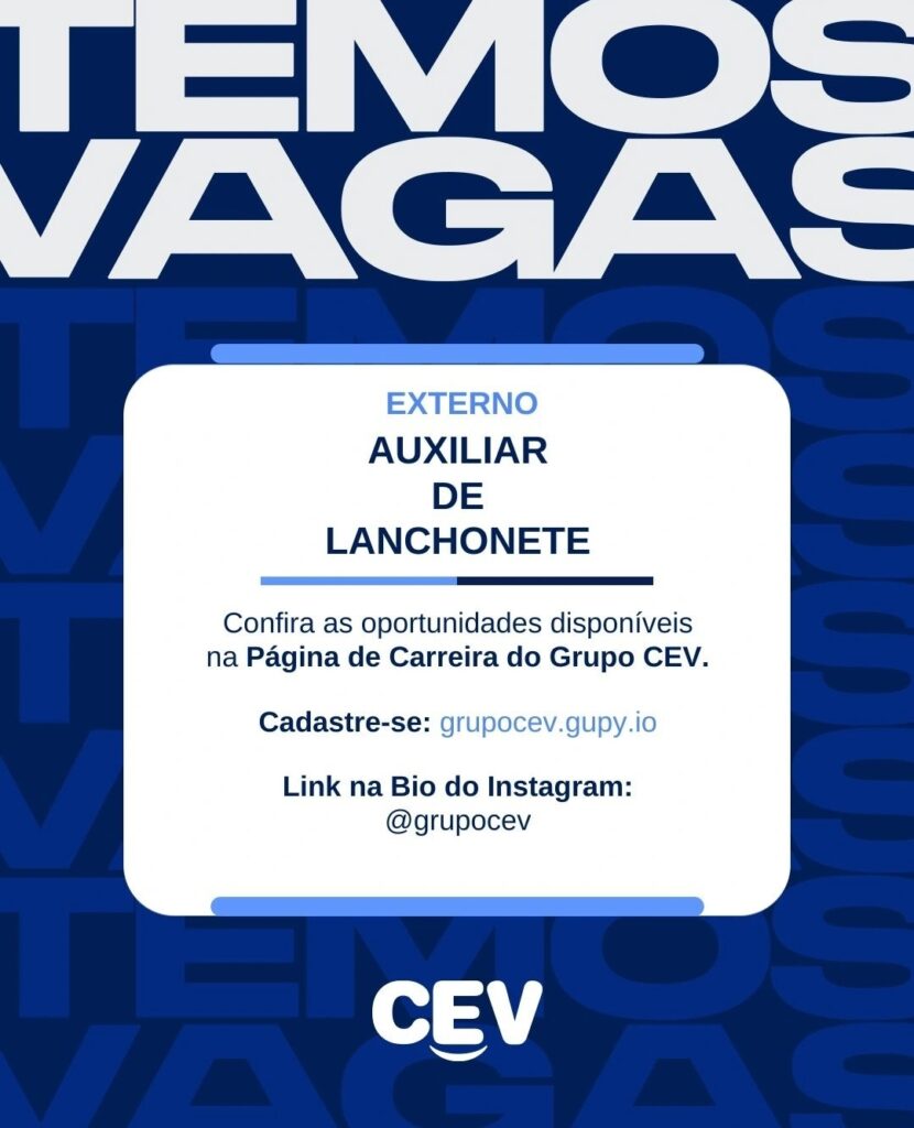 Vaga de emprego para Auxiliar de Lanchonete
