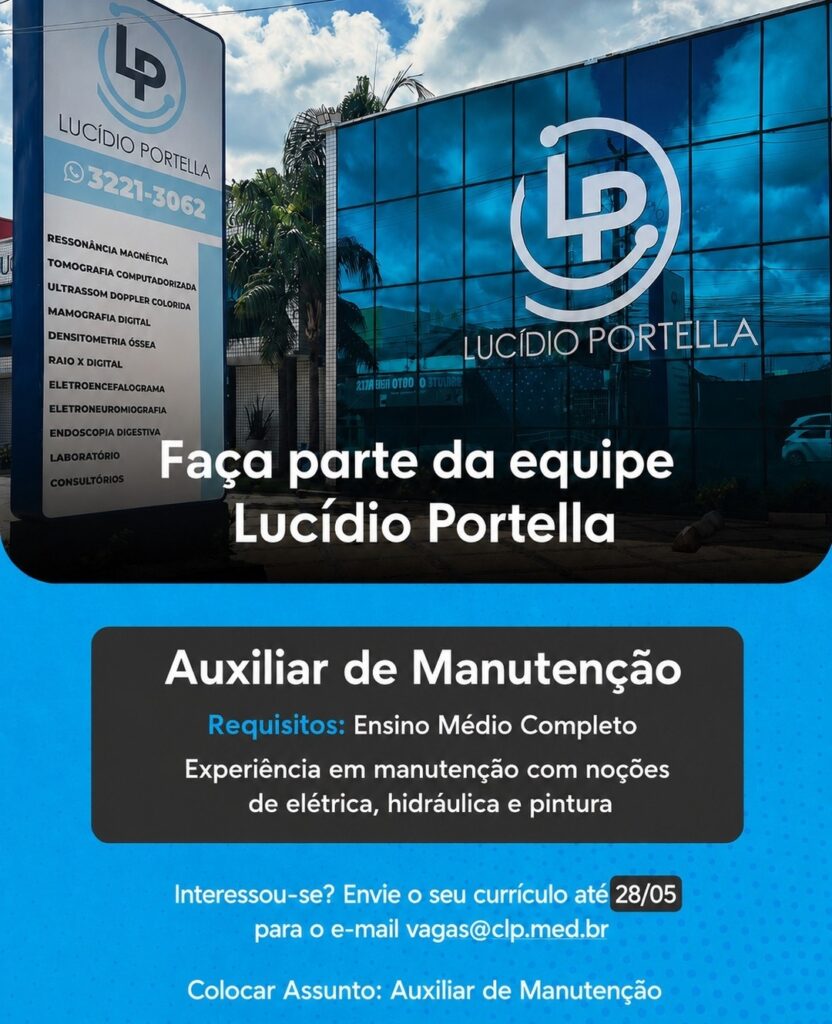 Vaga de emprego para Auxiliar de Manutenção