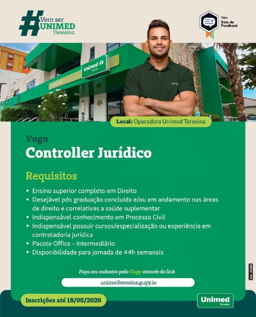 Vaga de emprego para Controller Jurídico