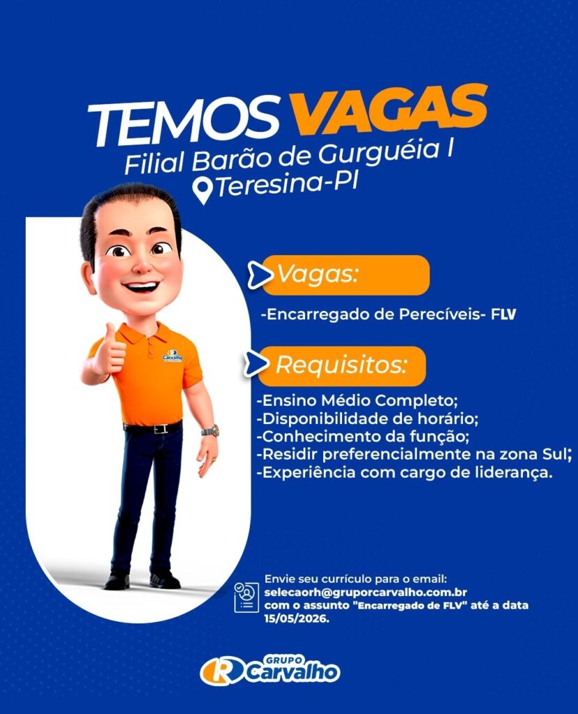 Vaga de emprego para Encarregado de Perecíveis - FLV