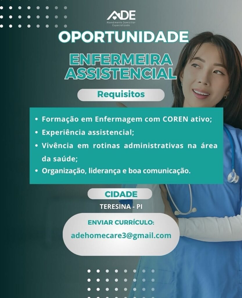 Vaga de emprego para Enfermeira Assistencial