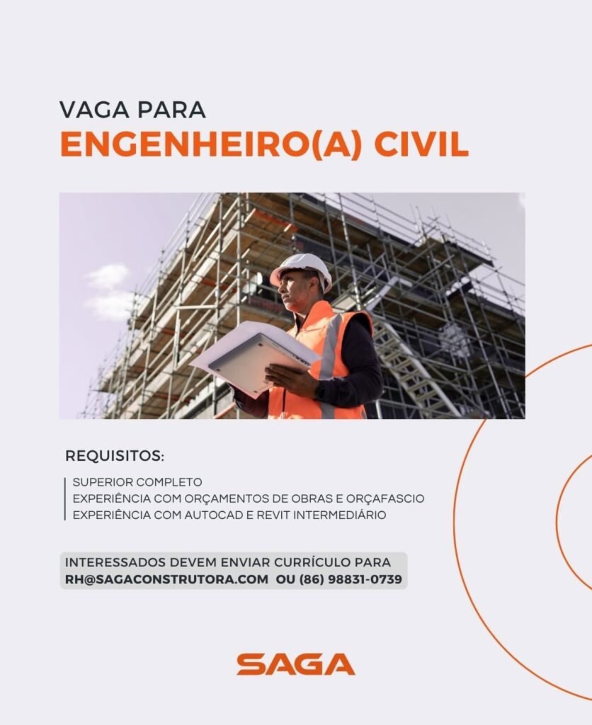 Vaga de emprego para Engenheiro(a) Civil