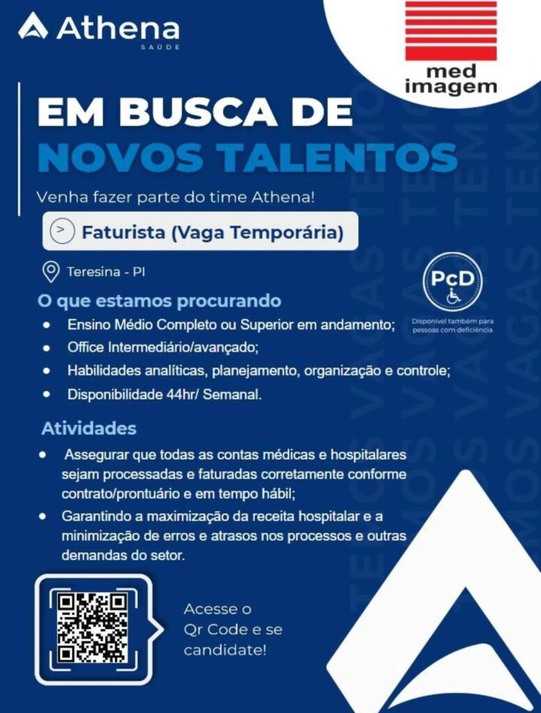 Vaga de emprego para Faturista