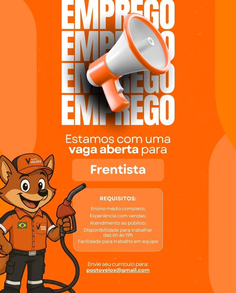Vaga de emprego para Frentista
