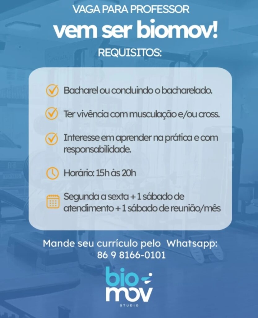 Vaga de emprego para Professor
