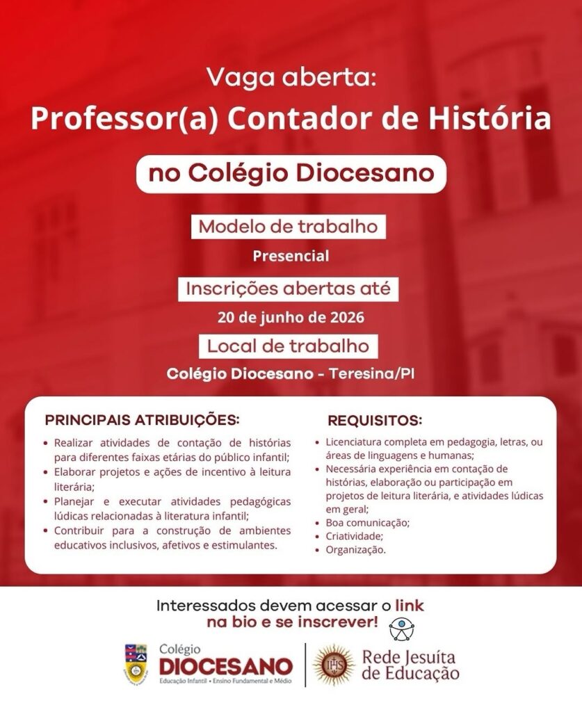 Vaga de emprego para Professor(a) Contador de História