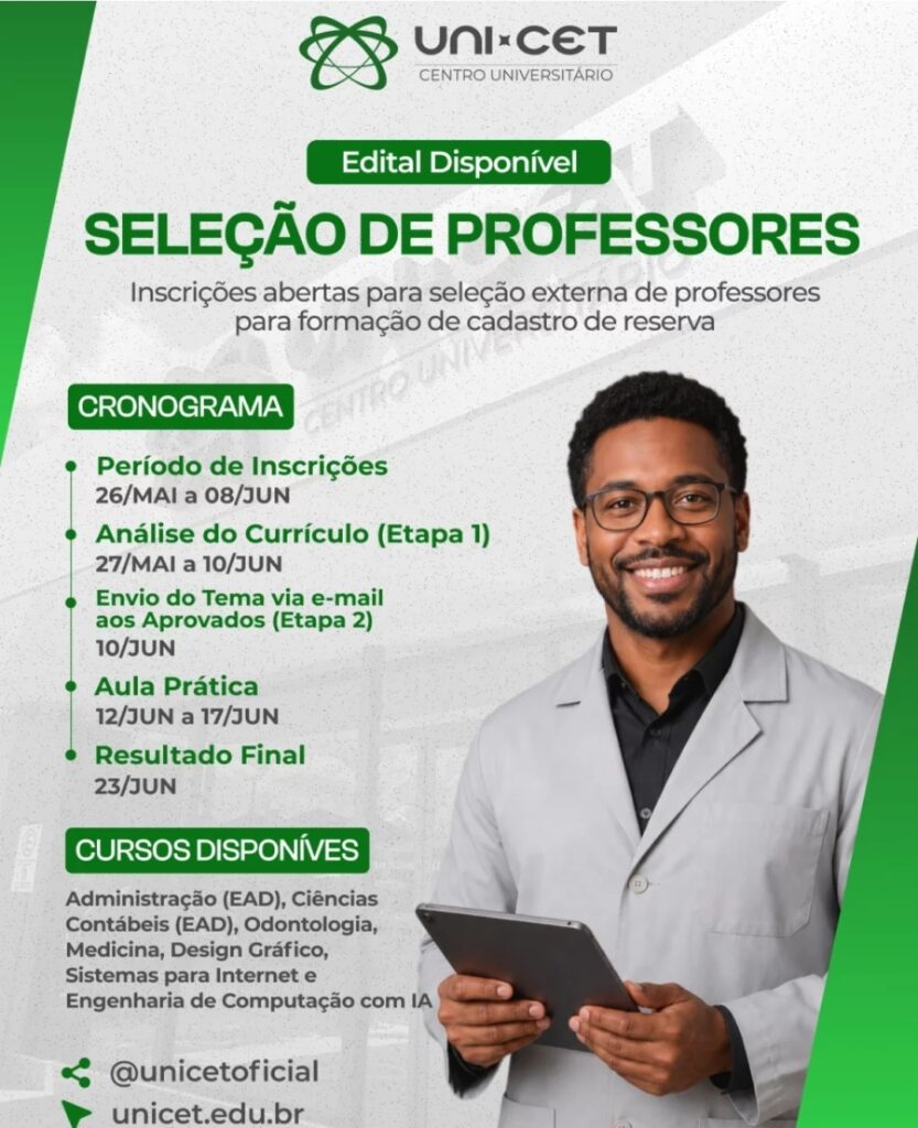 Vaga de emprego para Professores