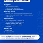 Vaga de emprego para Recepcionista